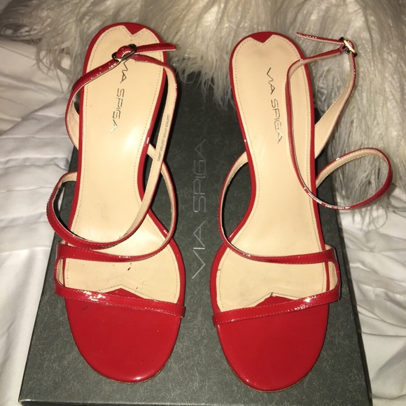 via spiga red sandals